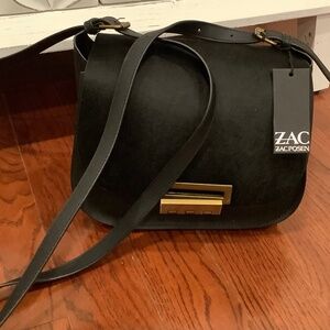 New, ZAC designer leather fur purse